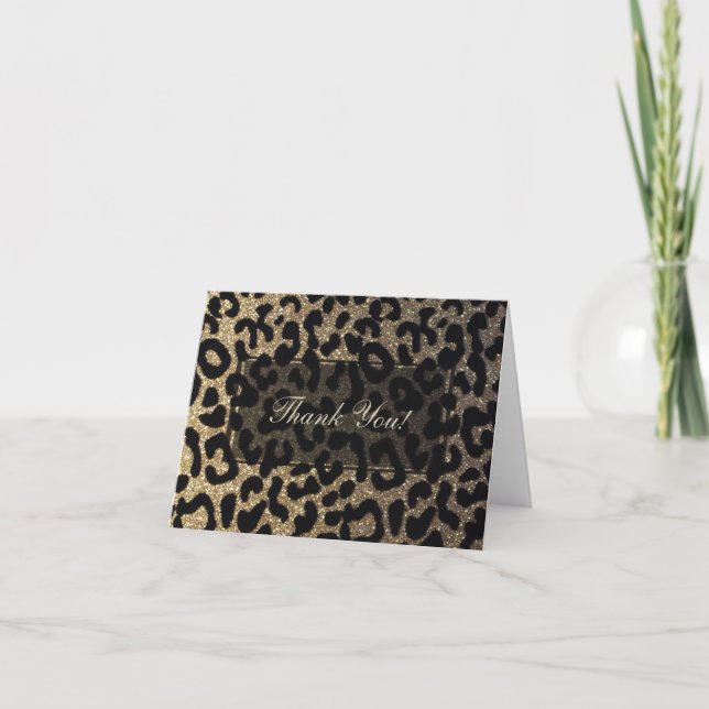 Schwarzes und GoldGlitzer Dankeskarte (Vorderseite)