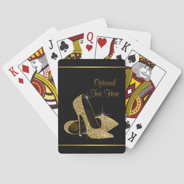 Schwarzes und Goldhoher Heels Spielkarten (Rückseite)