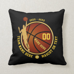 Schwarzes und Goldjungen-Basketball-ältere Kissen