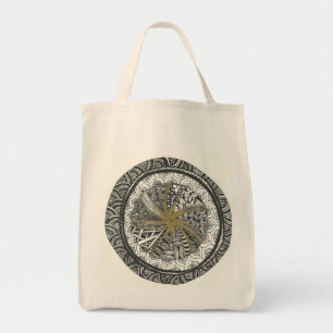 Schwarzes und Goldmandala-Tasche Tragetasche