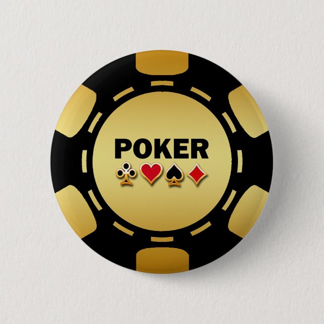SCHWARZES UND GOLDPoker-CHIP Button (Vorderseite)