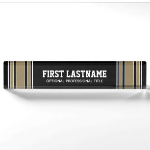 Schwarzes und Goldsport-Jersey-Name - kann Namensplakette