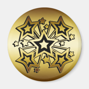 SCHWARZES UND GOLDsterne Magnet