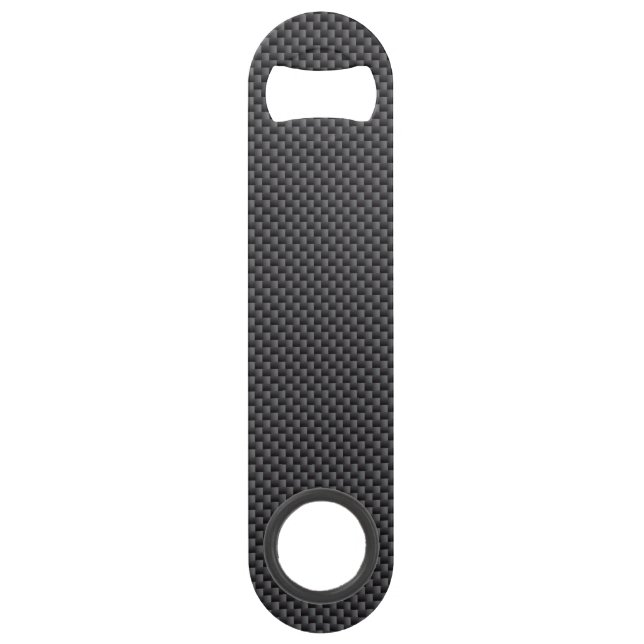 Schwarzes und graues Kohlenstoff-Faser-Polymer Speedflaschenöffner (Vorderseite)
