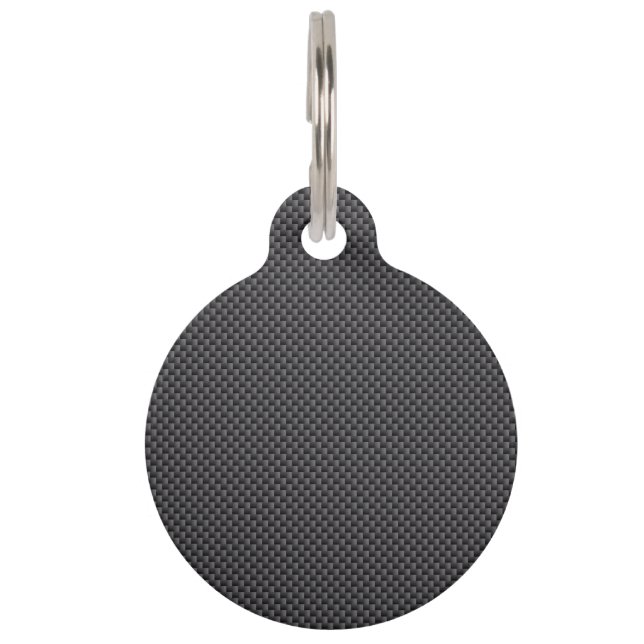 Schwarzes und graues Kohlenstoff-Faser-Polymer Tiernamensmarke (Vorderseite)