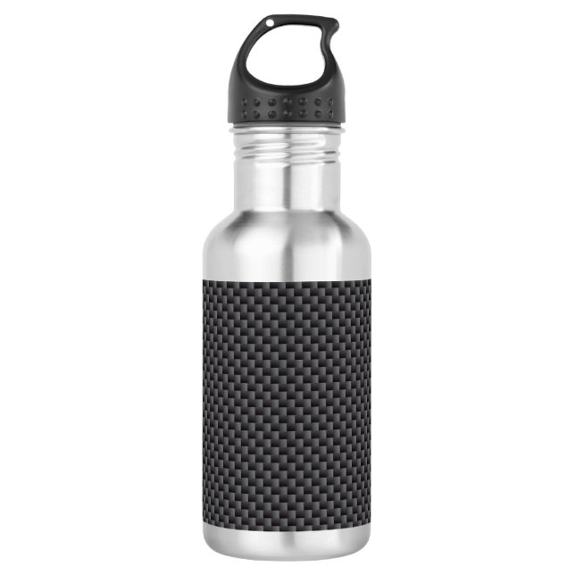Schwarzes und graues Kohlenstoff-Faser-Polymer Trinkflasche (Vorderseite)