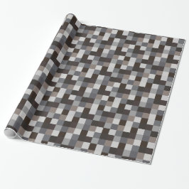 Schwarzes und graues Pixelated Muster Geschenkpapier