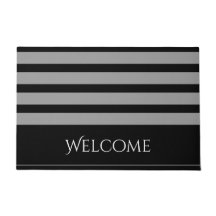 Schwarzes und graues Streifen-Willkommen