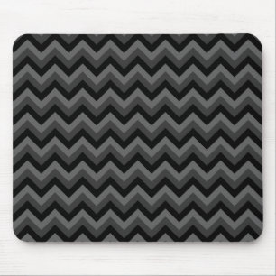 Schwarzes und graues Zickzack-Muster Mousepad