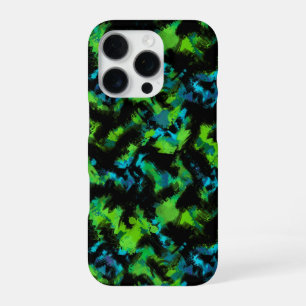 Schwarzes und grünes Abstrakt iPhone 16 Pro Hülle
