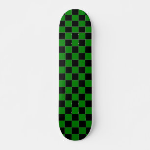 Schwarzes und grünes kariertes Skateboard