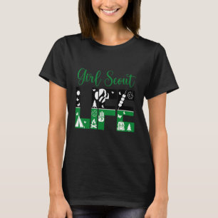 Schwarzes und grünes Leben Scout für Mädchen Cooki T-Shirt