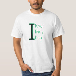 Schwarzes und grünes T-Stück der Liebe I lindy T-Shirt