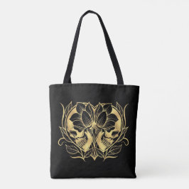 Schwarzes und Imitat-Goldschädel Tasche