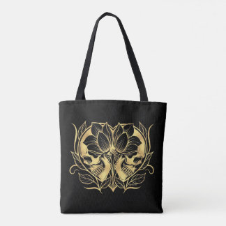 Schwarzes und Imitat-Goldschädel Tasche