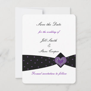 Schwarzes und lila Band Save-the-Date Save The Date