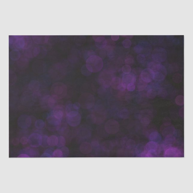 Schwarzes und Lila Bokeh Seidenpapier (Vorderseite)