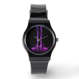 Schwarzes und Lila Drachenrauchen Armbanduhr
