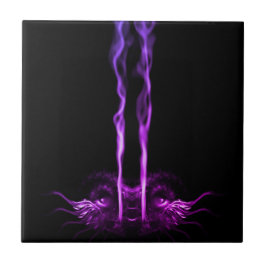 Schwarzes und Lila Drachenrauchen Fliese