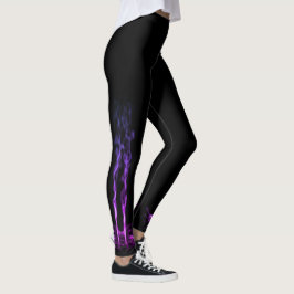 Schwarzes und Lila Drachenrauchen Leggings