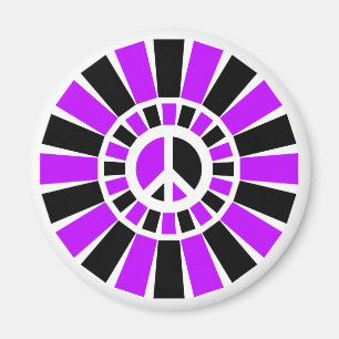 SCHWARZES UND LILA FRIEDENSzeichen Magnet