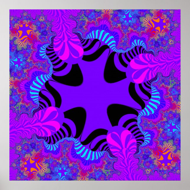 Schwarzes und Lila Kreuz Poster (Vorne)