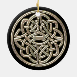 Schwarzes und metallisches Goldkeltische Keramikornament