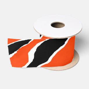 Schwarzes und orange Tiger-Streifen-Band Satinband