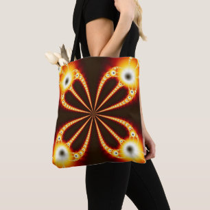 Schwarzes und oranges geometrisches Design Tasche
