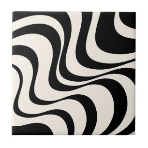 Schwarzes und pastellfarbenes modernes Retro-Welle Fliese