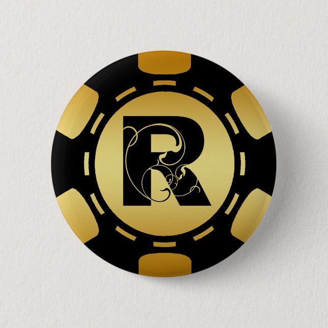SCHWARZES UND POKER-CHIP DES BUTTON (Vorderseite)