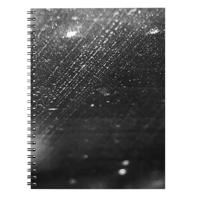 Schwarzes und Regen Notizbuch Notizblock (Vorderseite)