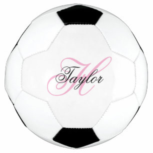 Schwarzes und rosa-farbenes, elegantes Monogramm Fußball