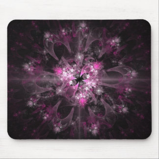 Schwarzes und rosa Fraktal Mousepad