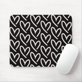 Schwarzes und rosa Herz Mousepad