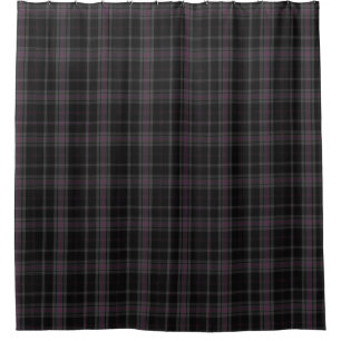 Schwarzes und rosa schottisches Tartan-Karo-Kilt Duschvorhang