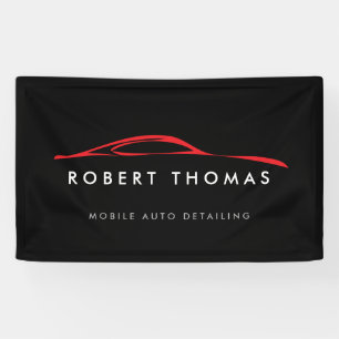 Schwarzes und rotes Auto - Details, Auto repariere Banner