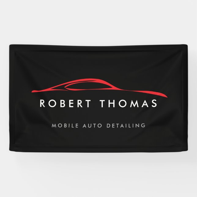 Schwarzes und rotes Auto - Details, Auto repariere Banner (Horizontal)