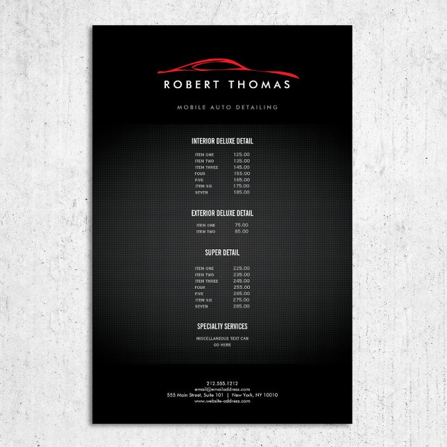 Schwarzes und rotes Auto - Details, Auto repariere Flyer (Von Creator hochgeladen)