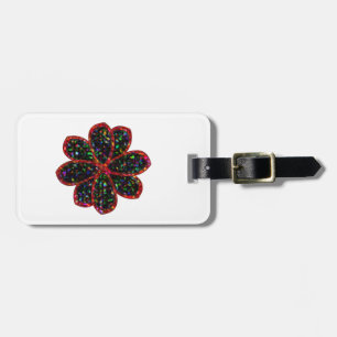 Schwarzes und rotes Glitter-Blumen-Gepäckanhänger Gepäckanhänger