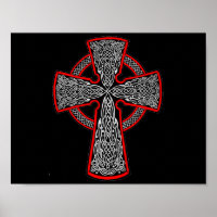 Schwarzes und rotes keltisches Kreuz