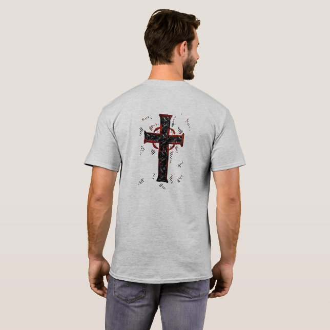 Schwarzes und rotes Kreuz T-Shirt (Schwarz voll)