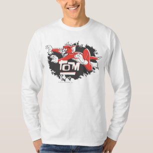 Schwarzes und rotes Logo Toms T-Shirt