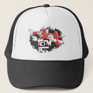 Schwarzes und rotes Logo Toms Truckerkappe
