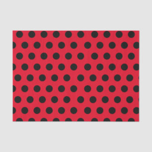 Schwarzes und rotes Medium Polka Dot Chic Gewebe P Seidenpapier