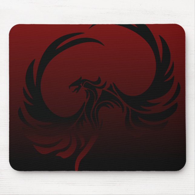 Schwarzes und rotes Phoenix Mousepad (Vorne)