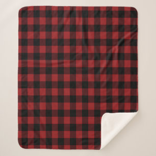 Schwarzes und rotes Sherpa-Blanket-Muster Sherpadecke