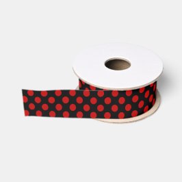 Schwarzes und rotes Tupfen-Band Ripsband