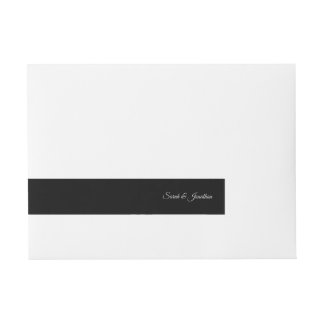 Schwarzes und silbernes Monogramm-Adresse  Rundum-Adressaufkleber