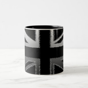 Schwarzes und silbernes zweifarbige tasse